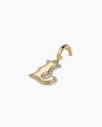 Diamond Era Alphabet Charm || option::14K Solid Gold, L