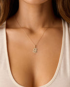 Diamond Era Alphabet Charm || option::14K Solid Gold, S