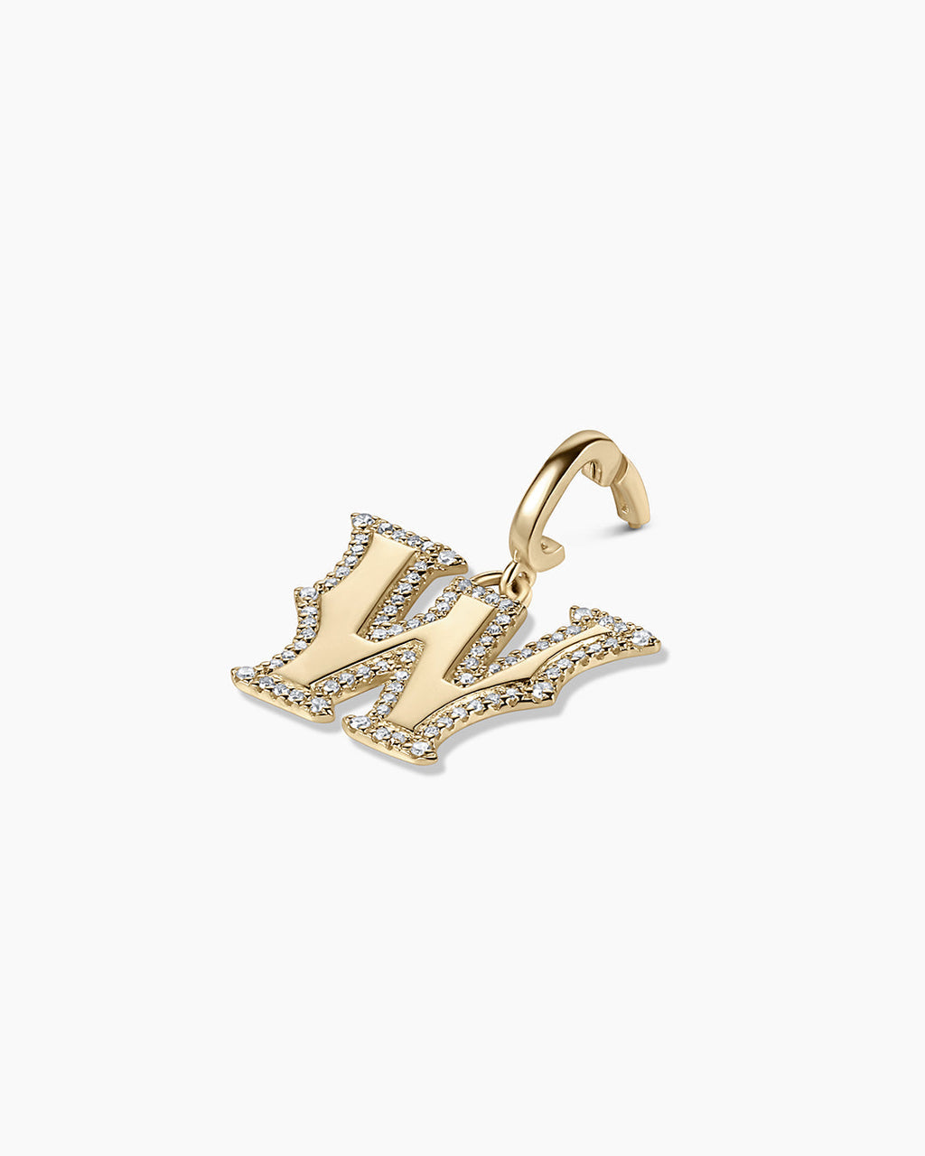Diamond Era Alphabet Charm || option::14K Solid Gold, W