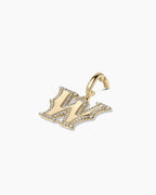Diamond Era Alphabet Charm || option::14K Solid Gold, W