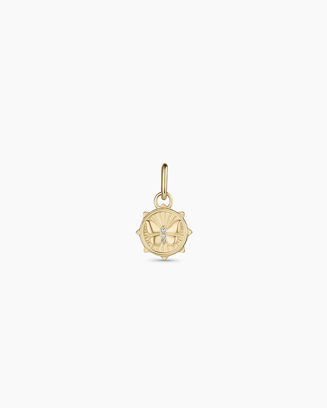 Diamond Butterfly Charm || option::14K Solid Gold