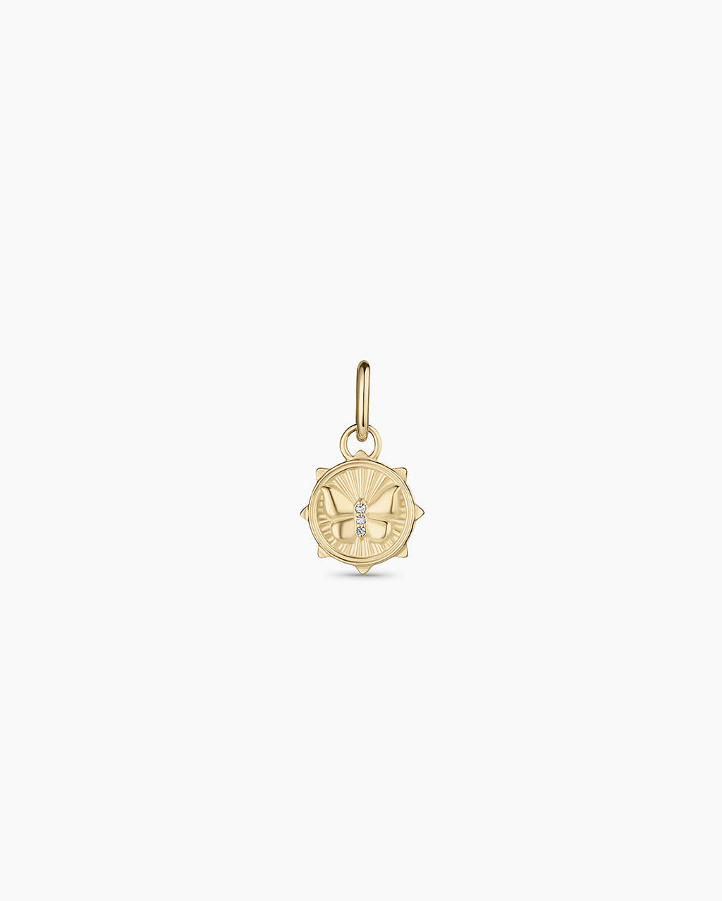 Diamond Butterfly Charm || option::14K Solid Gold