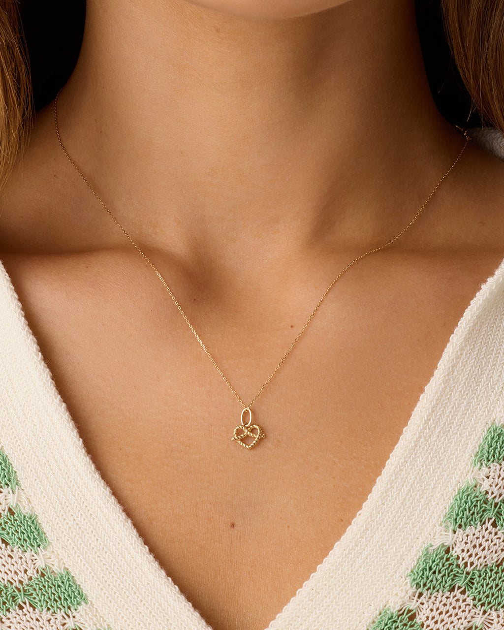 14K Gold Love Knot Charm || option::14K Solid Gold