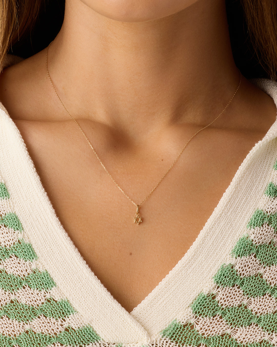 14K Gold Star of David Charm || option::14K Solid Gold