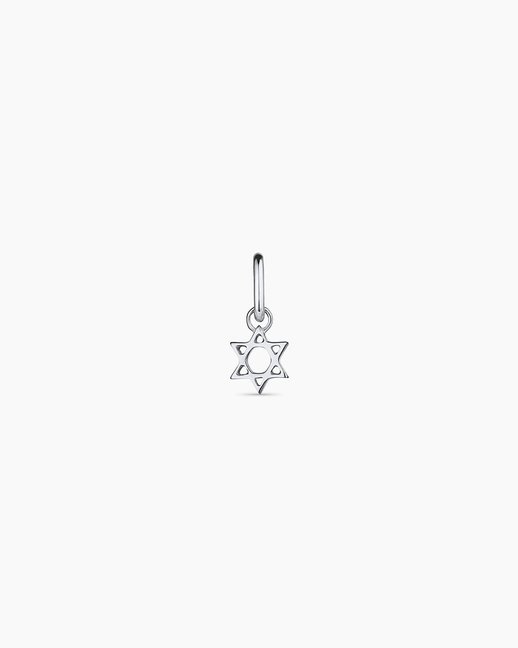 14K Gold Star of David Charm || option::14K Solid White Gold