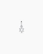 14K Gold Star of David Charm || option::14K Solid White Gold