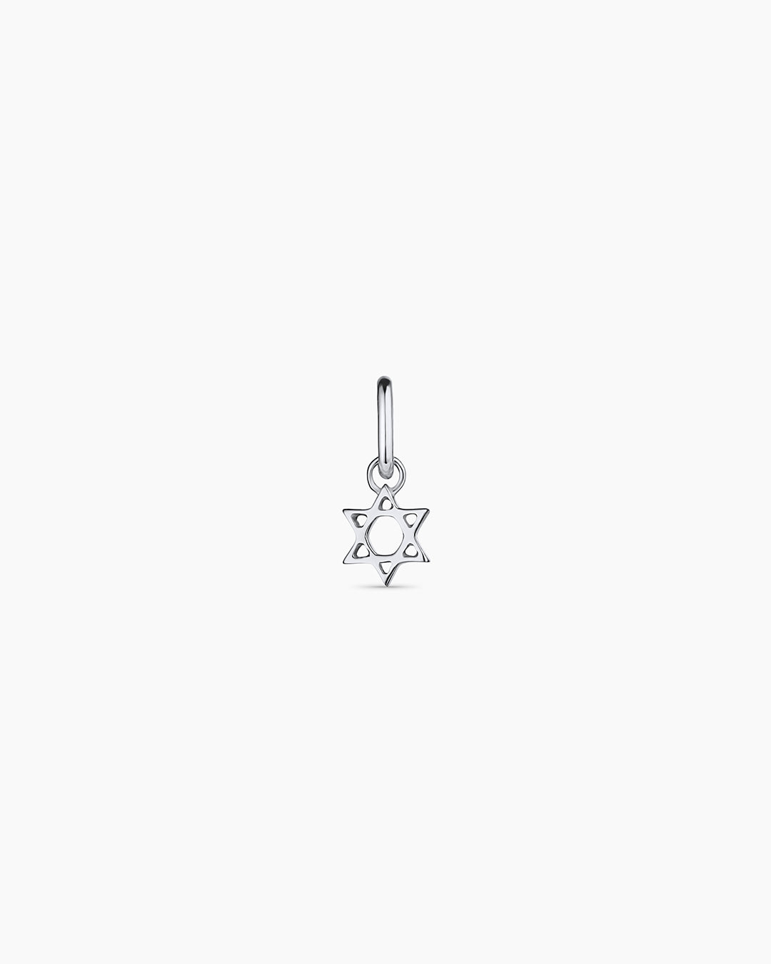 14K Gold Star of David Charm || option::14K Solid White Gold