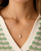 14K Gold Pearl Charm || option::14K Solid Gold