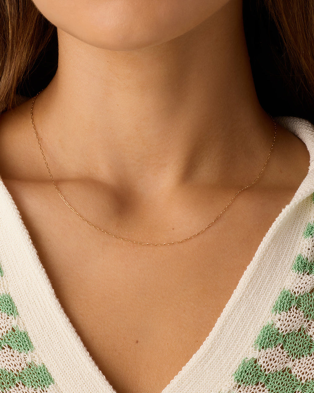 14K Gold Parker Delicate Link Necklace || option::14K Solid Gold