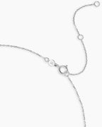 Diamond Vintage Alphabet Charm Necklace || option::14K Solid White Gold, I