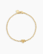Birthstone Heart Bracelet || option::18K Gold Plated, Citrine - November
