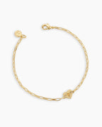 Birthstone Heart Bracelet || option::18K Gold Plated, Citrine - November
