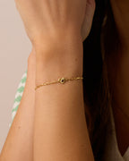 Birthstone Heart Bracelet || option::18K Gold Plated, Garnet - January