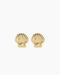 Shell Statement Studs || option::18K Gold Plated