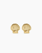 Shell Statement Studs || option::18K Gold Plated