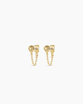 Shell Chain Huggies || option::18K Gold Plated