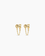 Shell Chain Huggies || option::18K Gold Plated