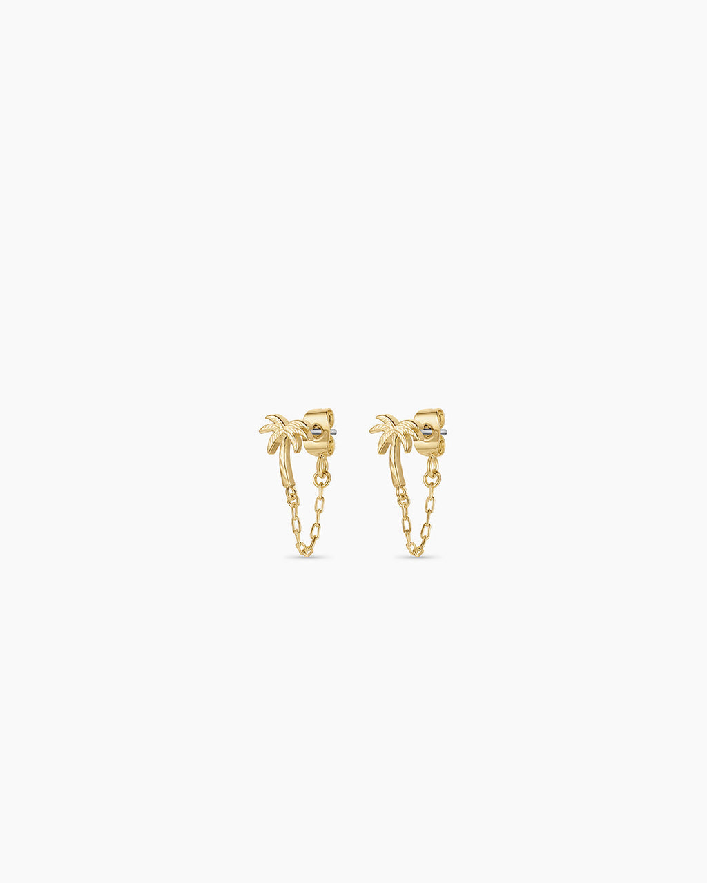 Palm Chain Huggies || option::18K Gold Plated