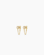 Sun Chain Huggies || option::18K Gold Plated