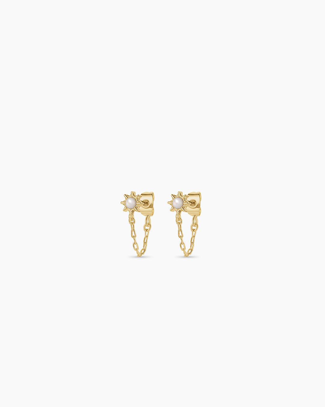 Sun Chain Huggies || option::18K Gold Plated