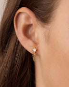 Sun Chain Huggies || option::18K Gold Plated