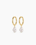 Pearl Cove Hoops || option::18K Gold Plated