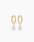 Pearl Cove Hoops || option::18K Gold Plated
