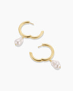 Pearl Cove Hoops || option::18K Gold Plated