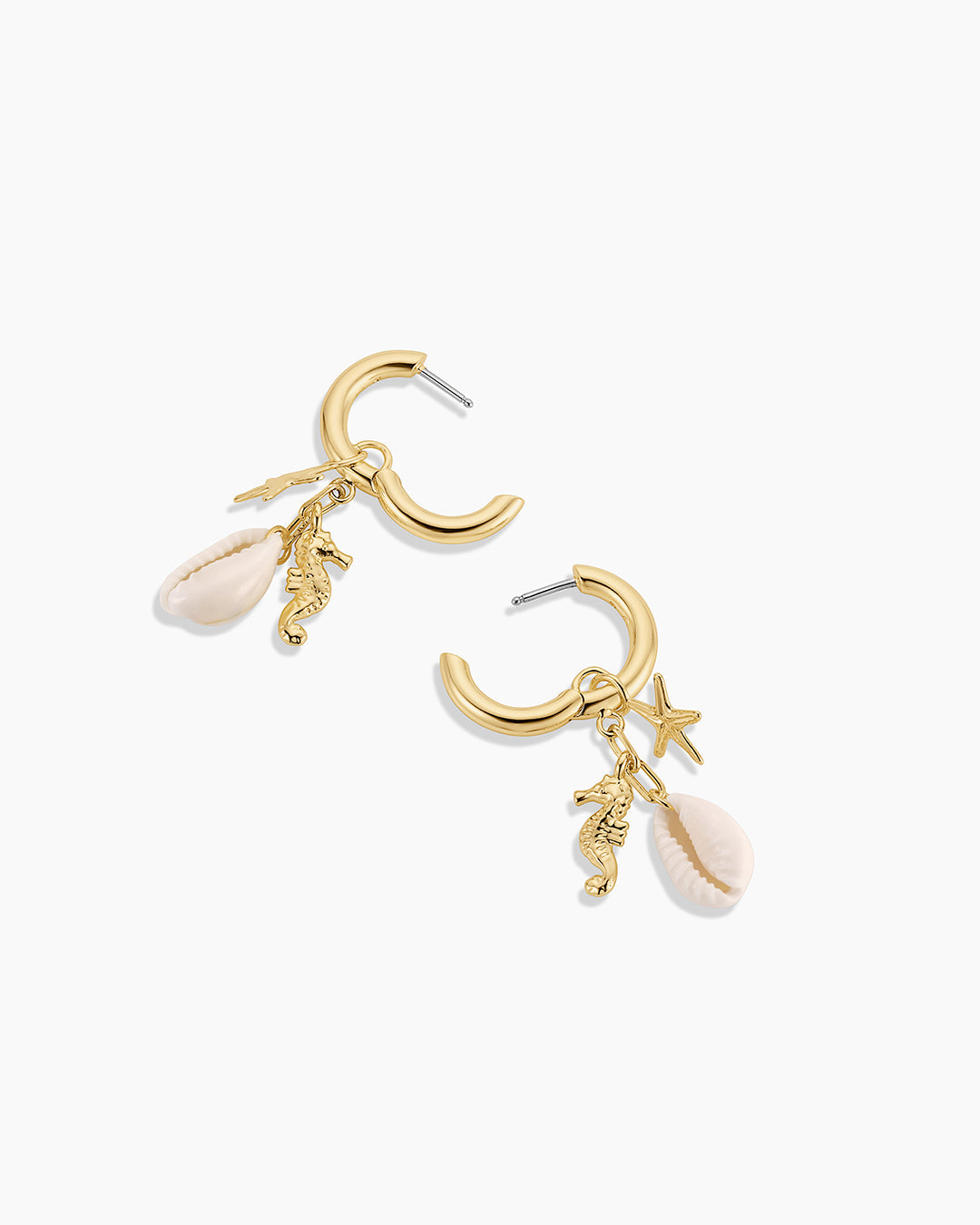 Ocean Cluster Hoops || option::18K Gold Plated