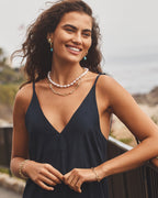 Pearl Cove Necklace || option::18K Gold Plated || set::turquoise-cove-hoops-stl