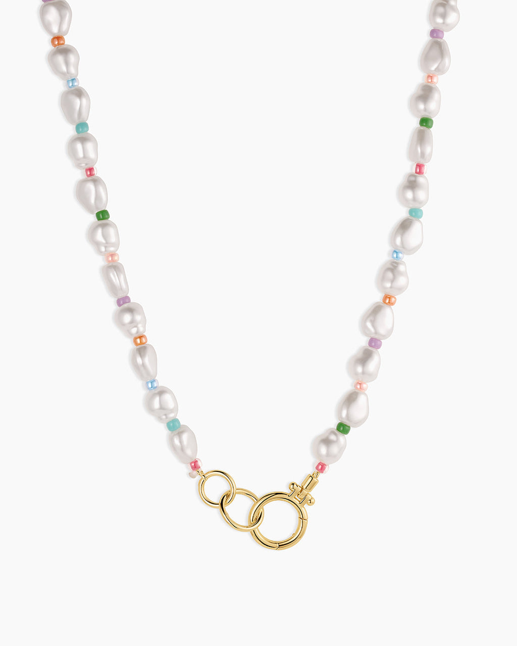 Pearl Rainbow Cove Necklace || option::18K Gold Plated