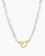 Harbor Statement Necklace || option::18K Gold Plated, White Jade
