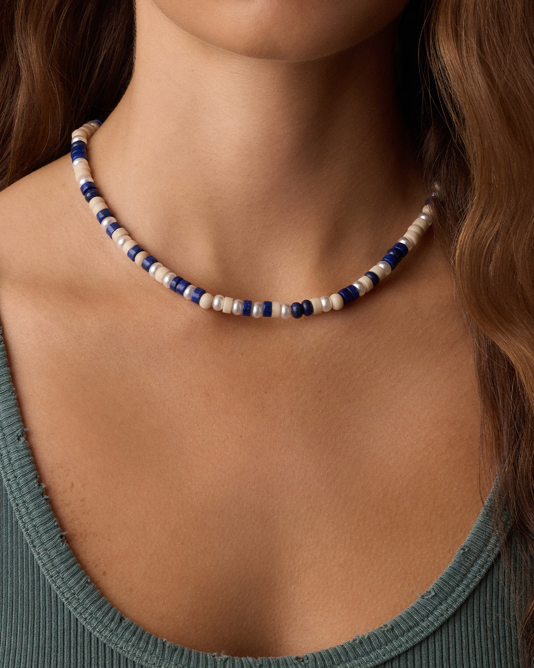 Harbor Statement Necklace || option::18K Gold Plated, Lapis