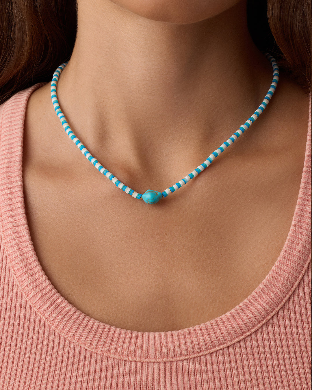 Harbor Turquoise Necklace || option::18K Gold Plated