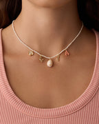 Ocean Mini Charm Necklace || option::18K Gold Plated