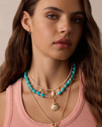 Ocean Mini Charm Necklace || option::18K Gold Plated