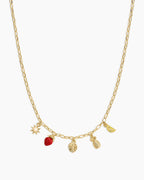 Summer Mini Charm Necklace || option::18K Gold Plated
