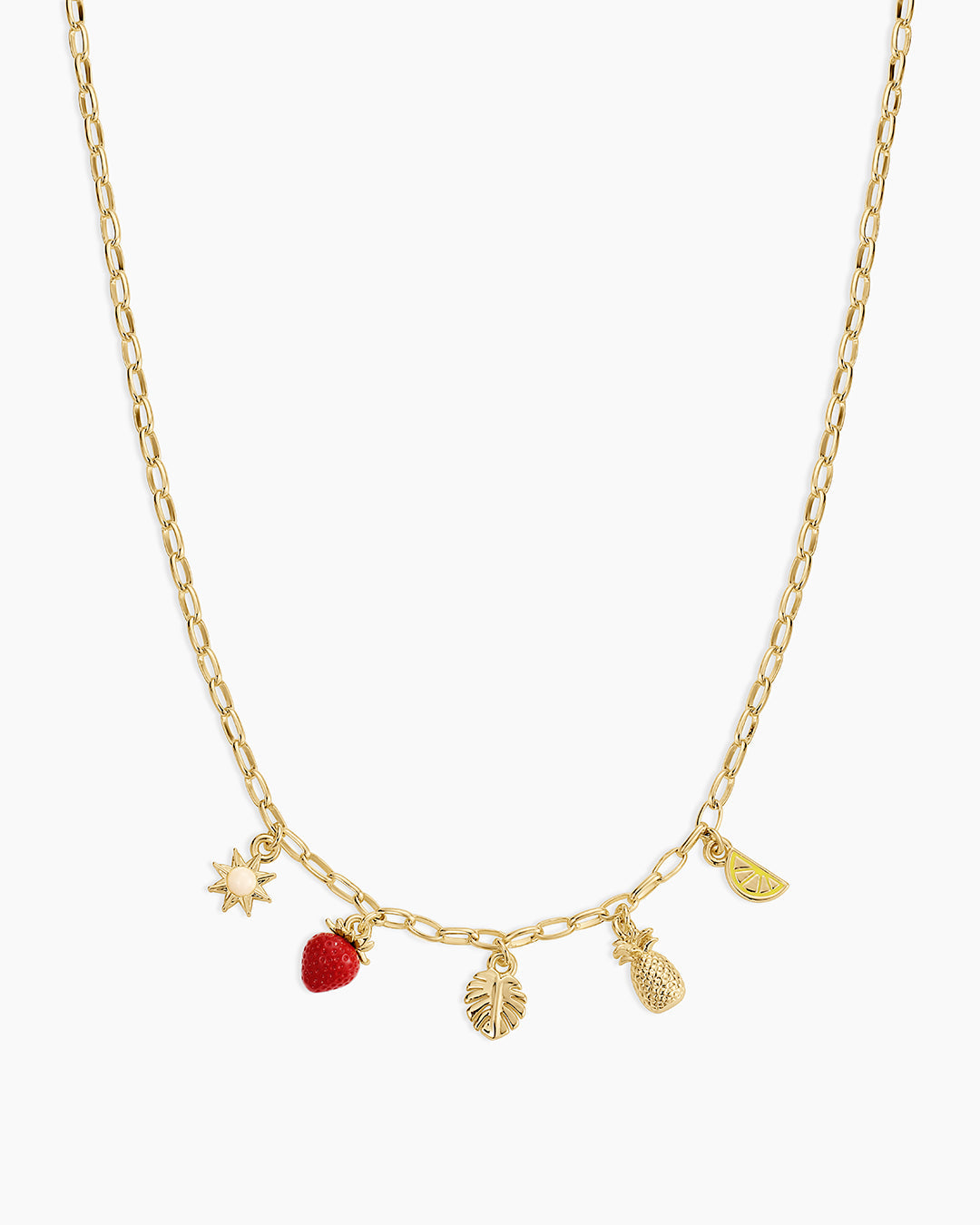 Summer Mini Charm Necklace || option::18K Gold Plated