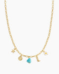 Western Mini Charm Necklace || option::18K Gold Plated