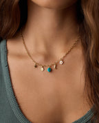 Western Mini Charm Necklace || option::18K Gold Plated