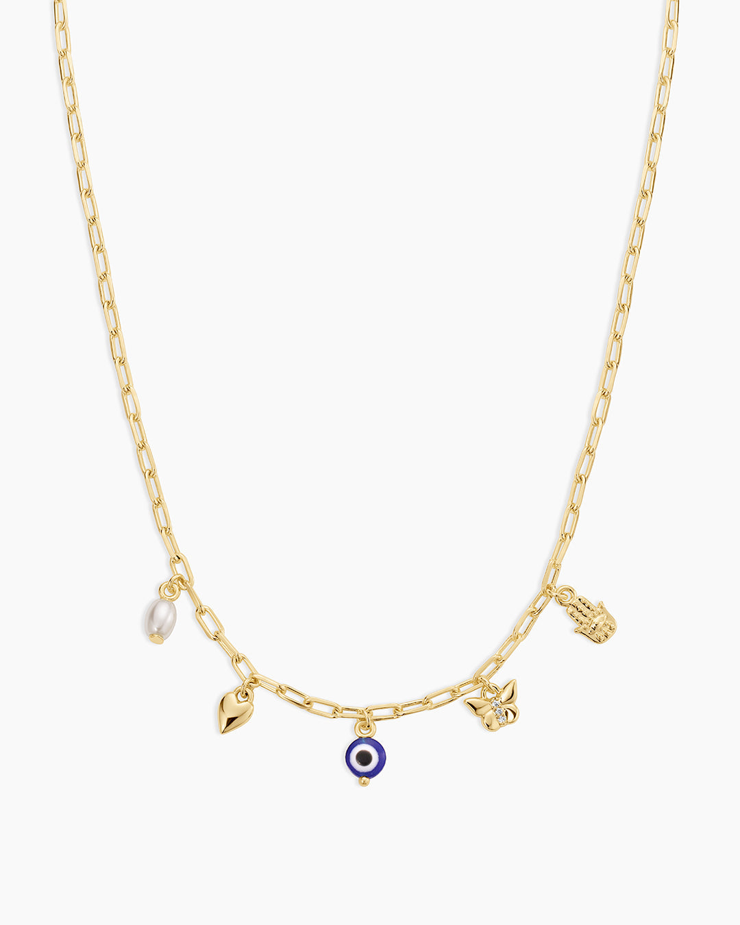 Connection Mini Charm Necklace || option::18K Gold Plated