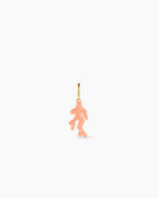 Coral Parker Charm || option::18K Gold Plated, Coral Enamel