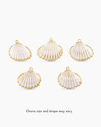 Scallop Shell Parker Charm || option::18K Gold Plated