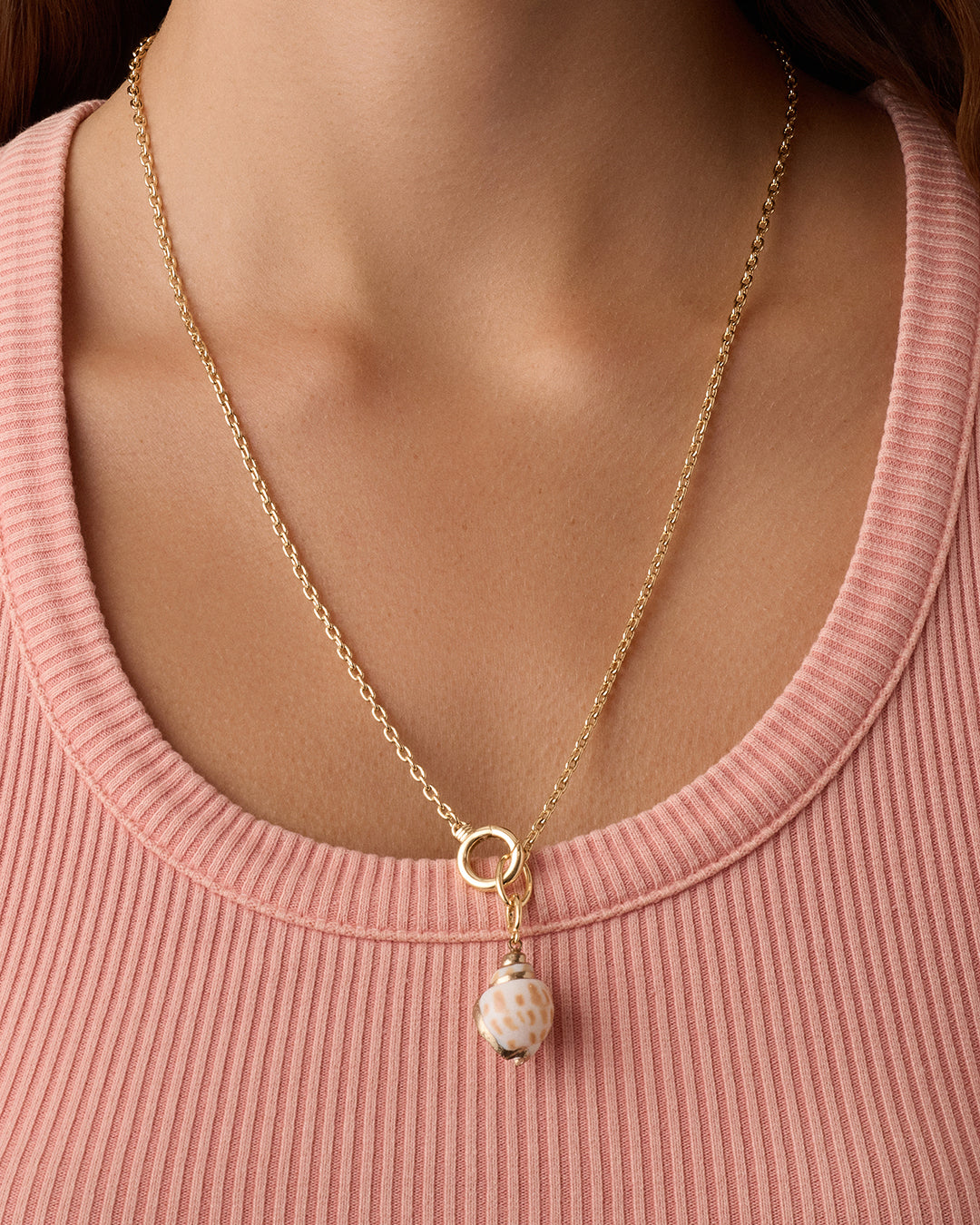 Tulip Shell Parker Charm || option::18K Gold Plated