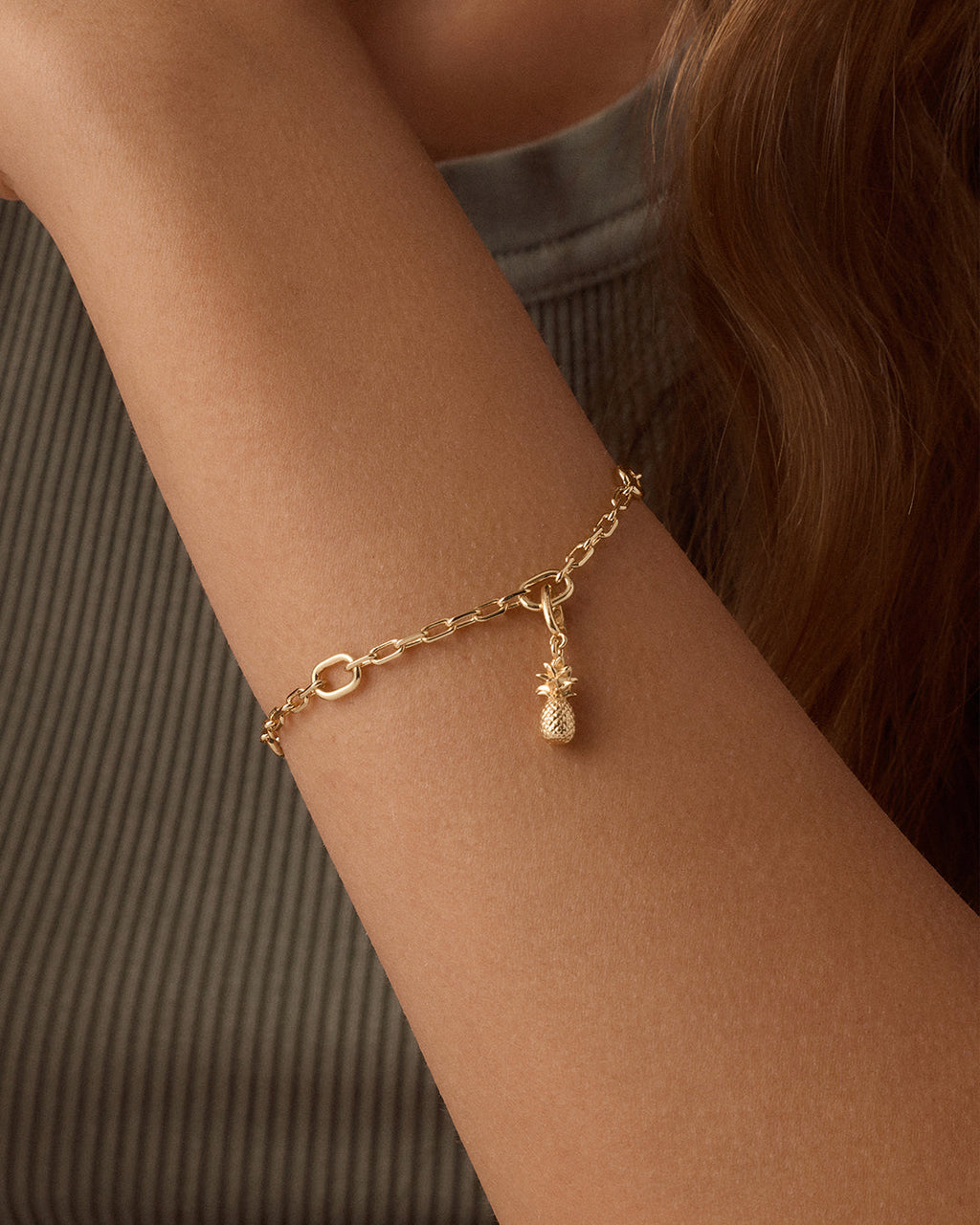 Pineapple Parker Charm || option::18K Gold Plated