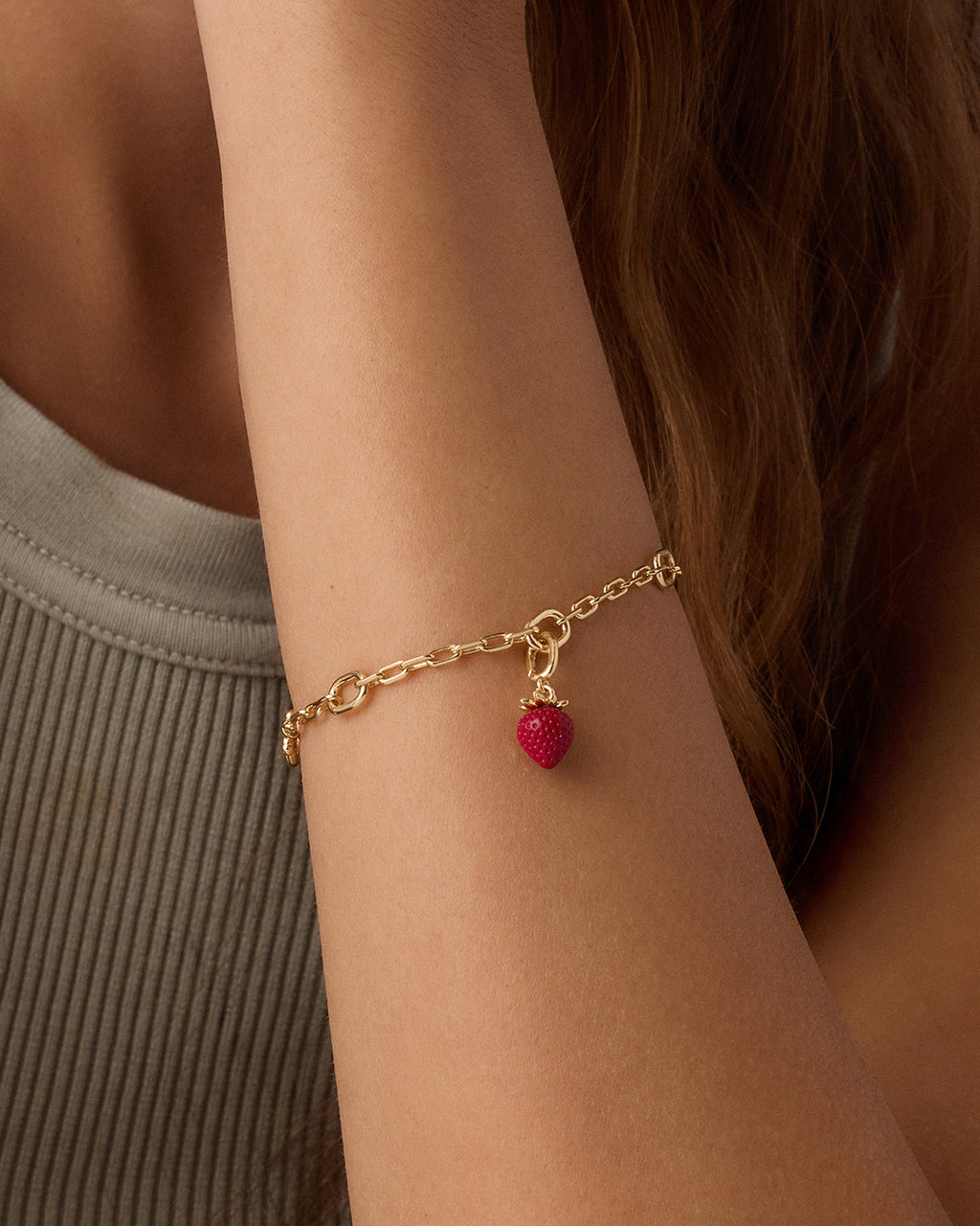 Strawberry Parker Charm || option::18K Gold Plated