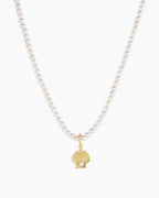 Shell Pearl Charm Necklace || option::18K Gold Plated