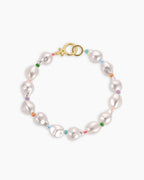 Pearl Rainbow Cove Bracelet || option::18K Gold Plated