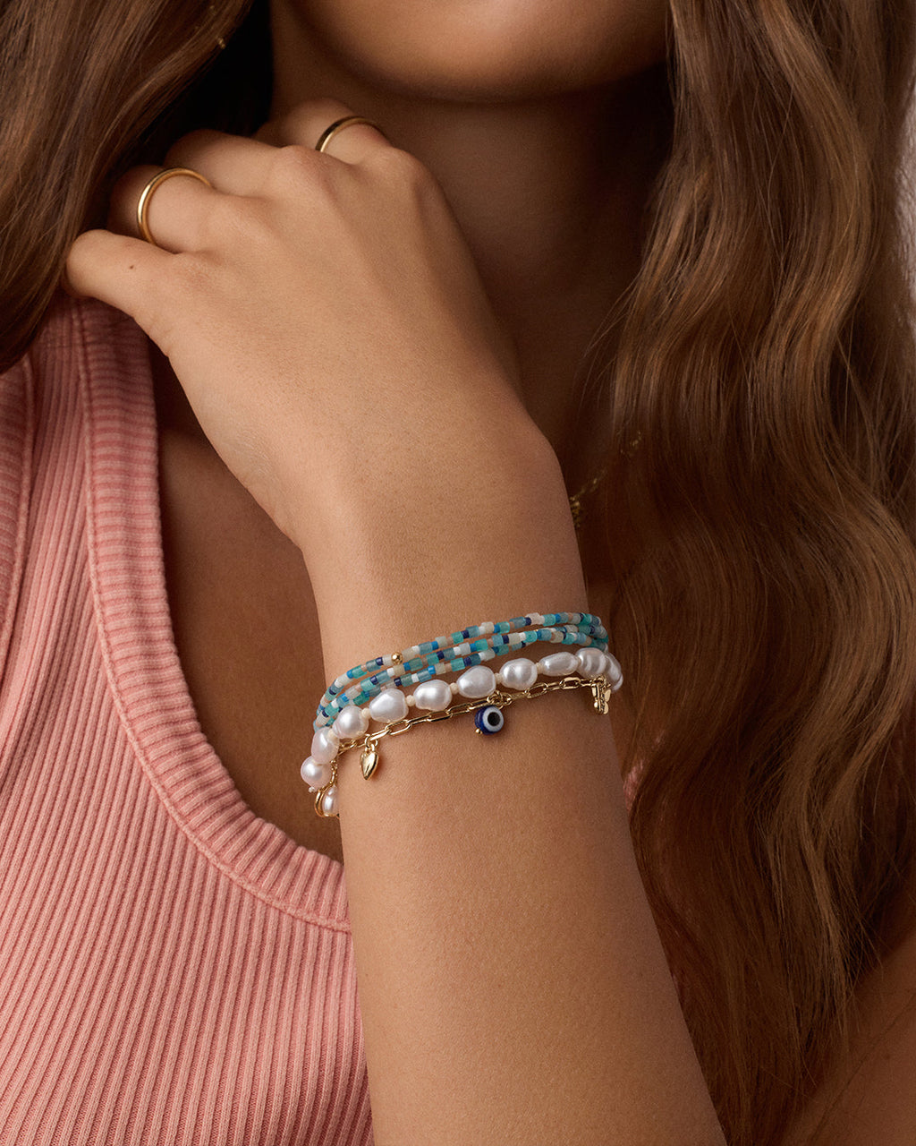 Pearl Cove Bracelet || option::18K Gold Plated || set::pearl-cove-bracelet-stl