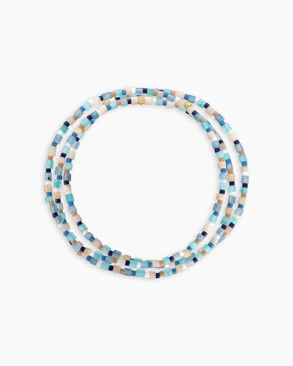 Harbor Bracelet Set || option::18K Gold Plated, Mixed Amazonite